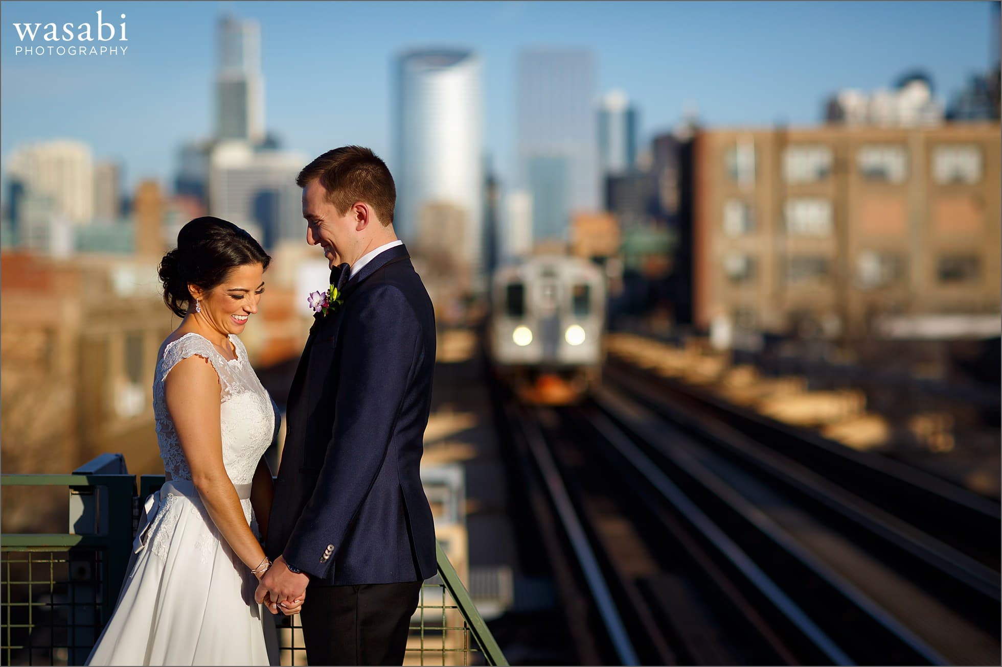 chicago el train ashland wedding photos