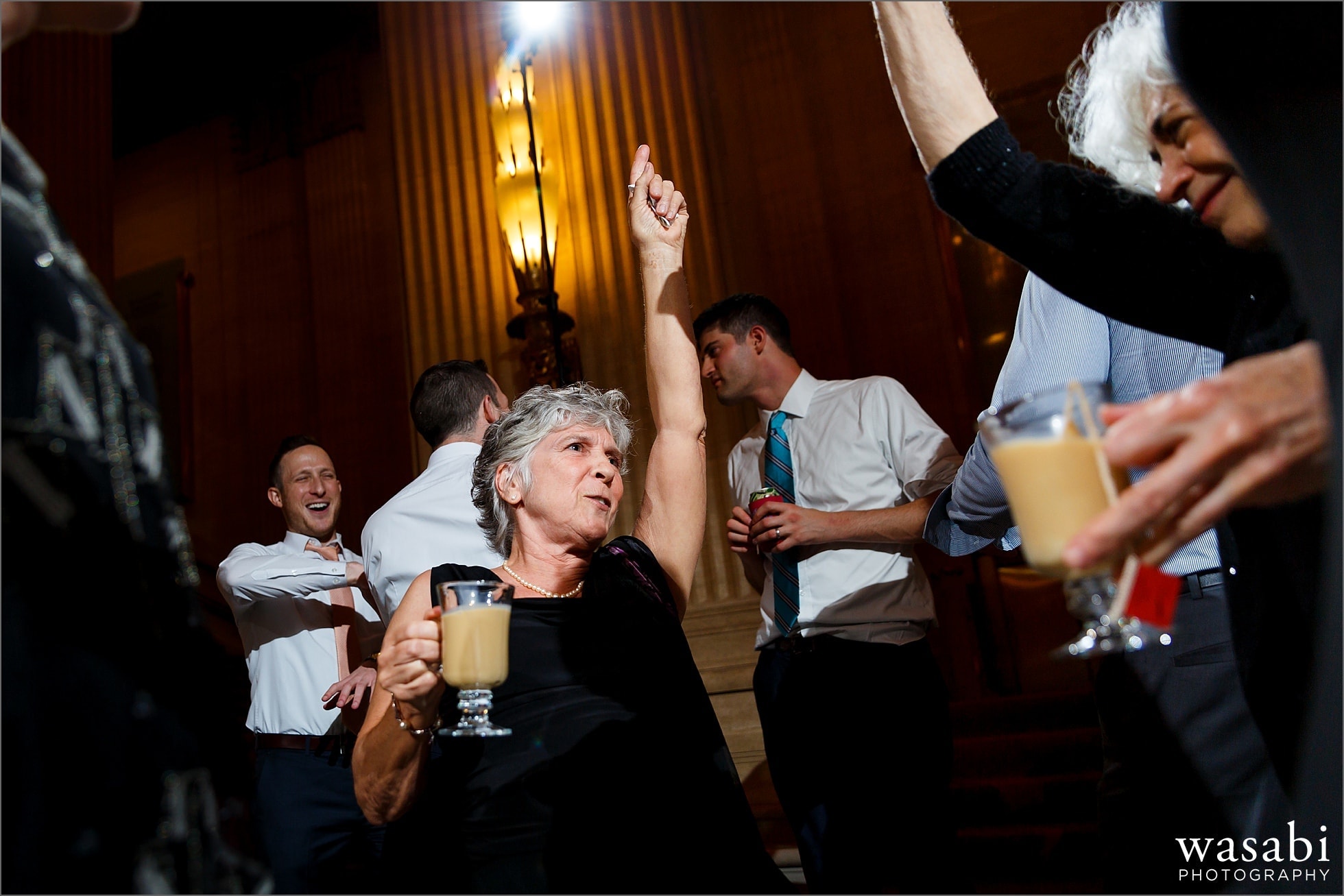 guests dancing during Lyric Opera of Chicago wedding reception
