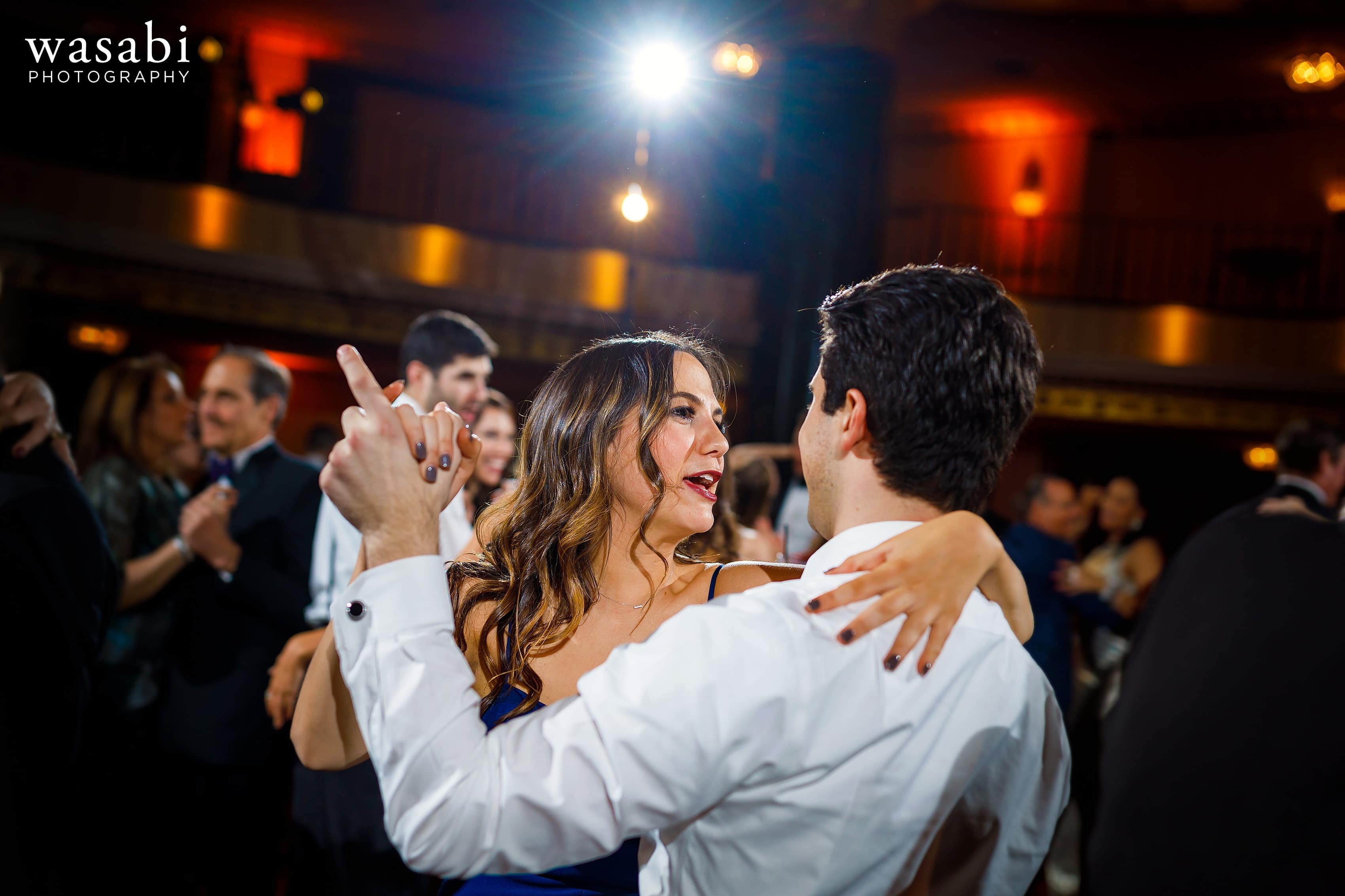 Guests dance during InterContinental Chicago Magnificent Mile Hotel wedding reception