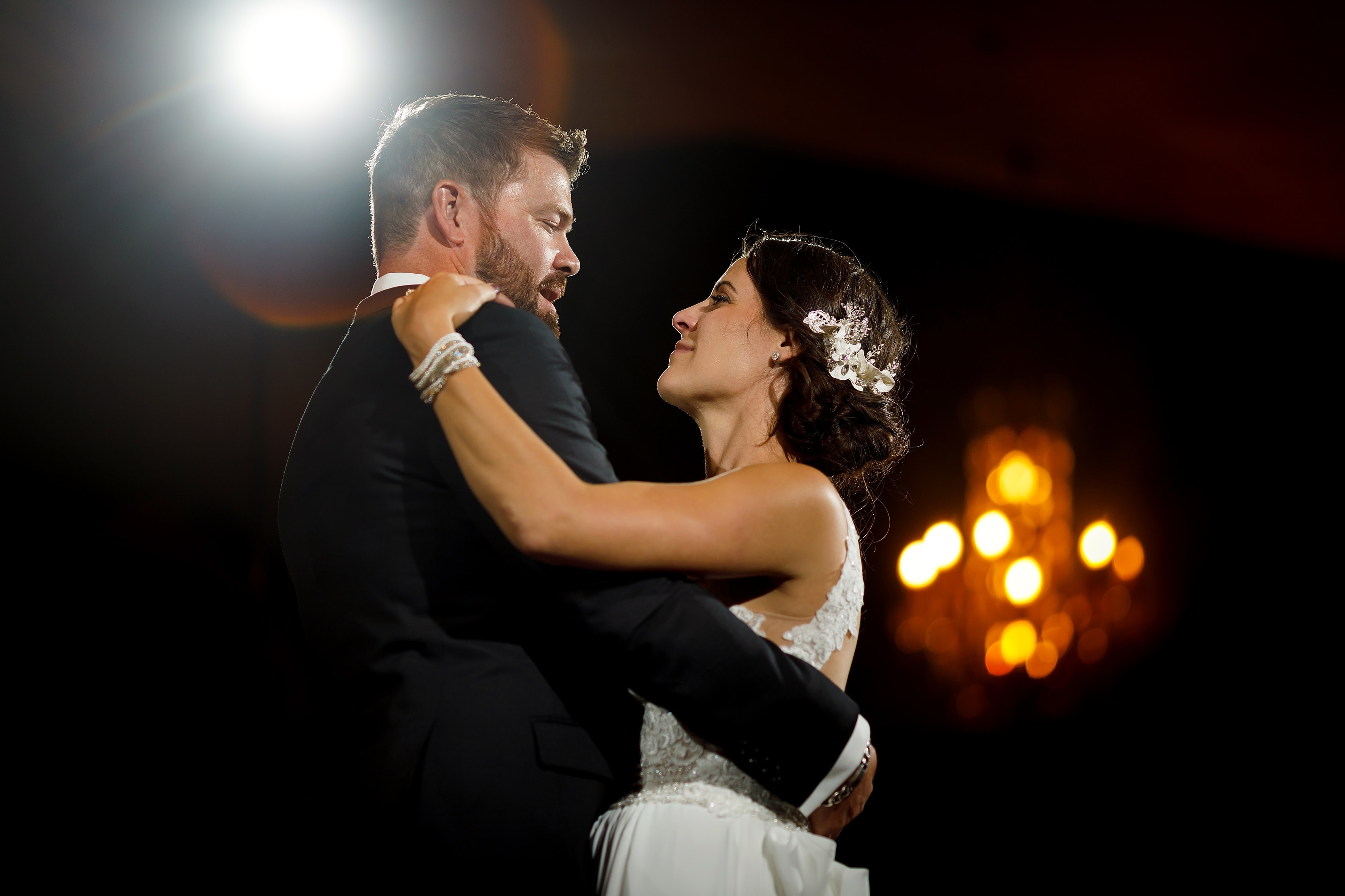 bride and groom share first dance during Lionsgate Event Center wedding reception