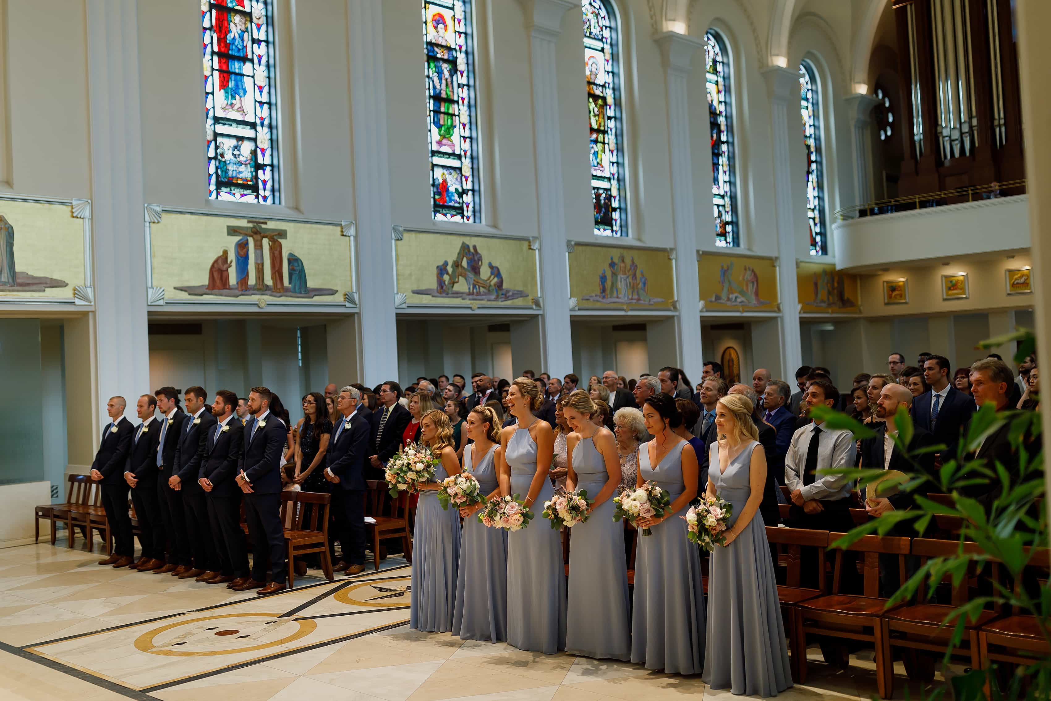 wedding ceremony at Madonna Della Strada Chapel on Loyola University campus