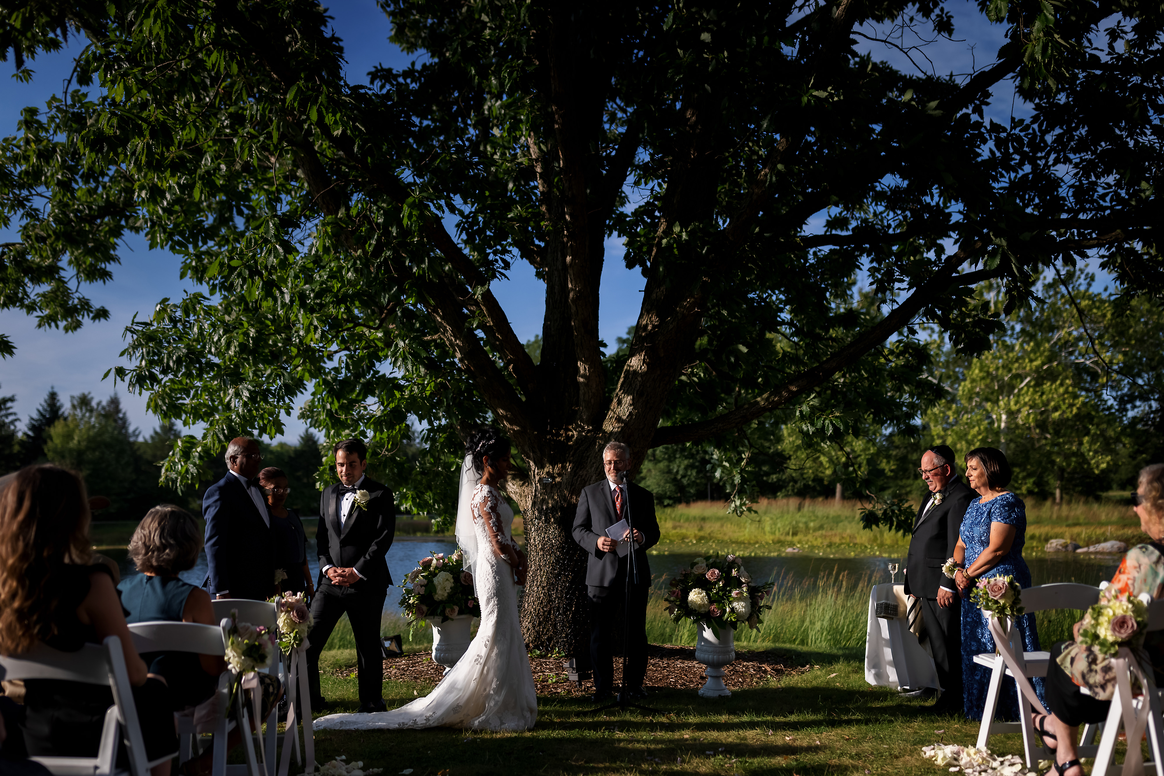 Outdoor wedding ceremony at Morton Arboretum