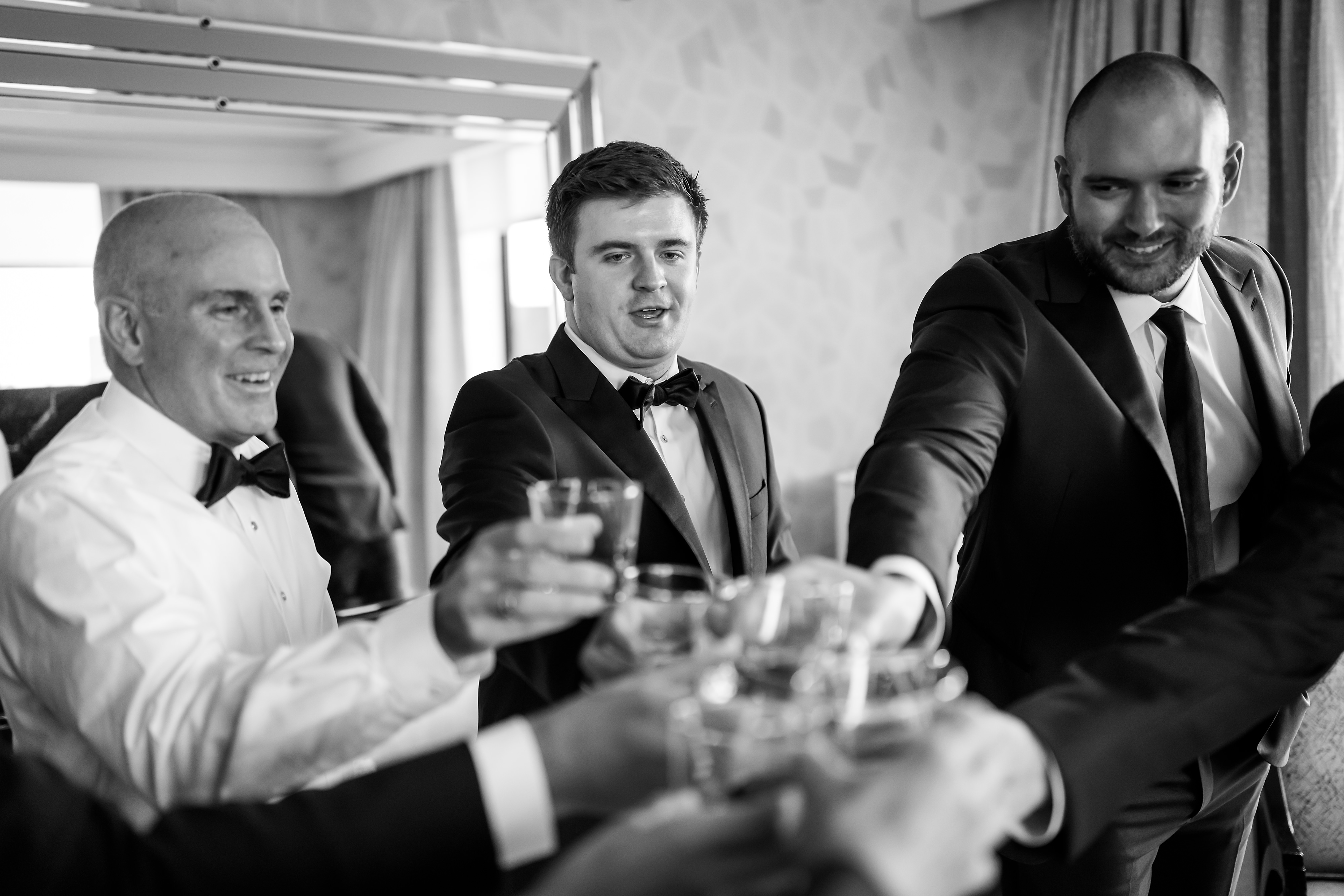 groom doing toast