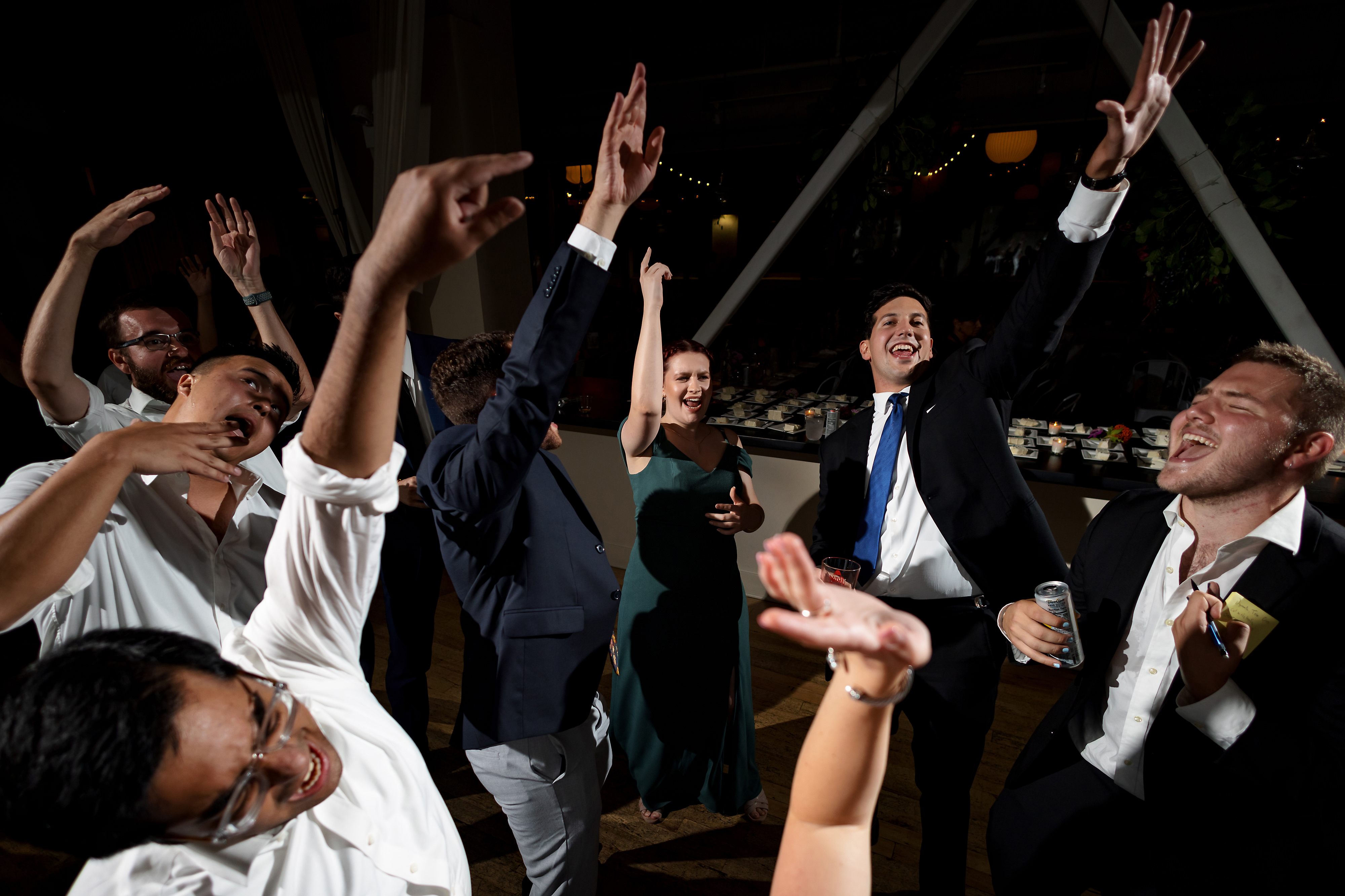 guests dance during wedding reception at Greenhouse Loft in Chicago