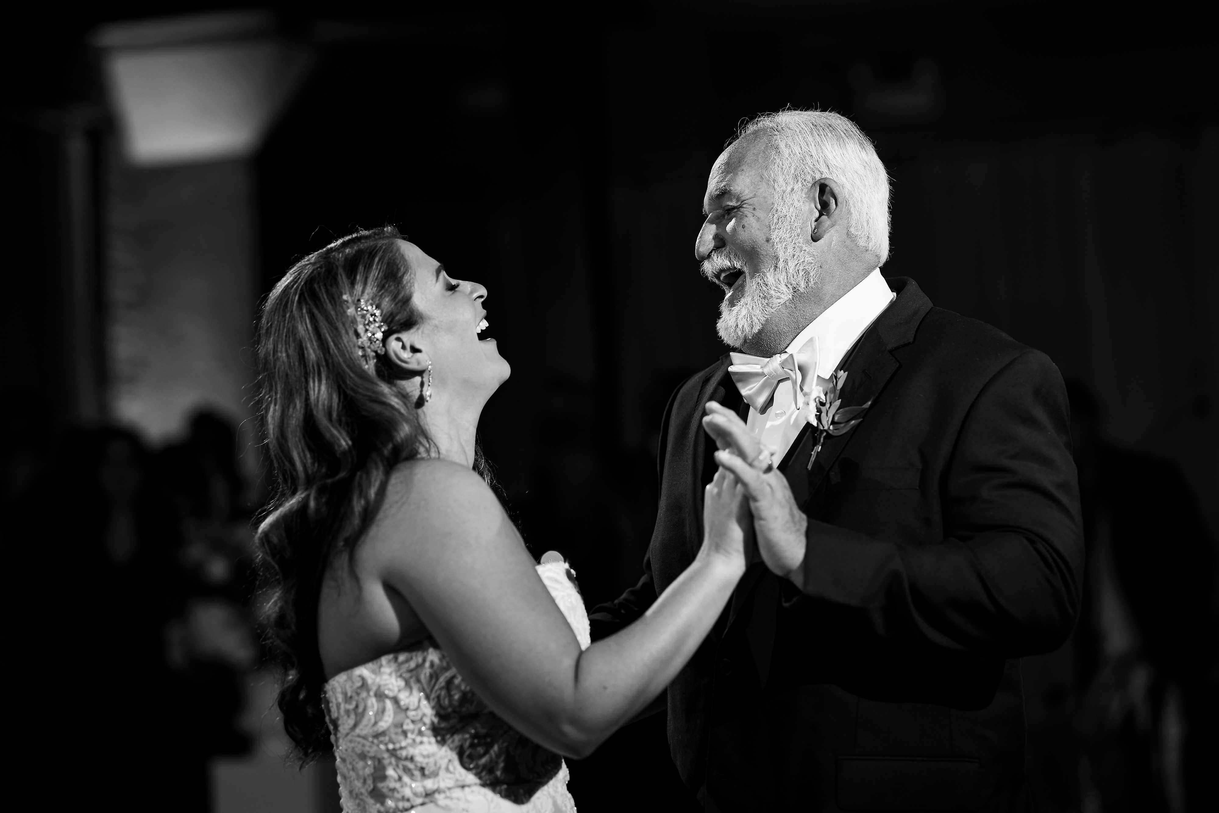 Bride dances with father during wedding reception at Artifact Events in Chicago.