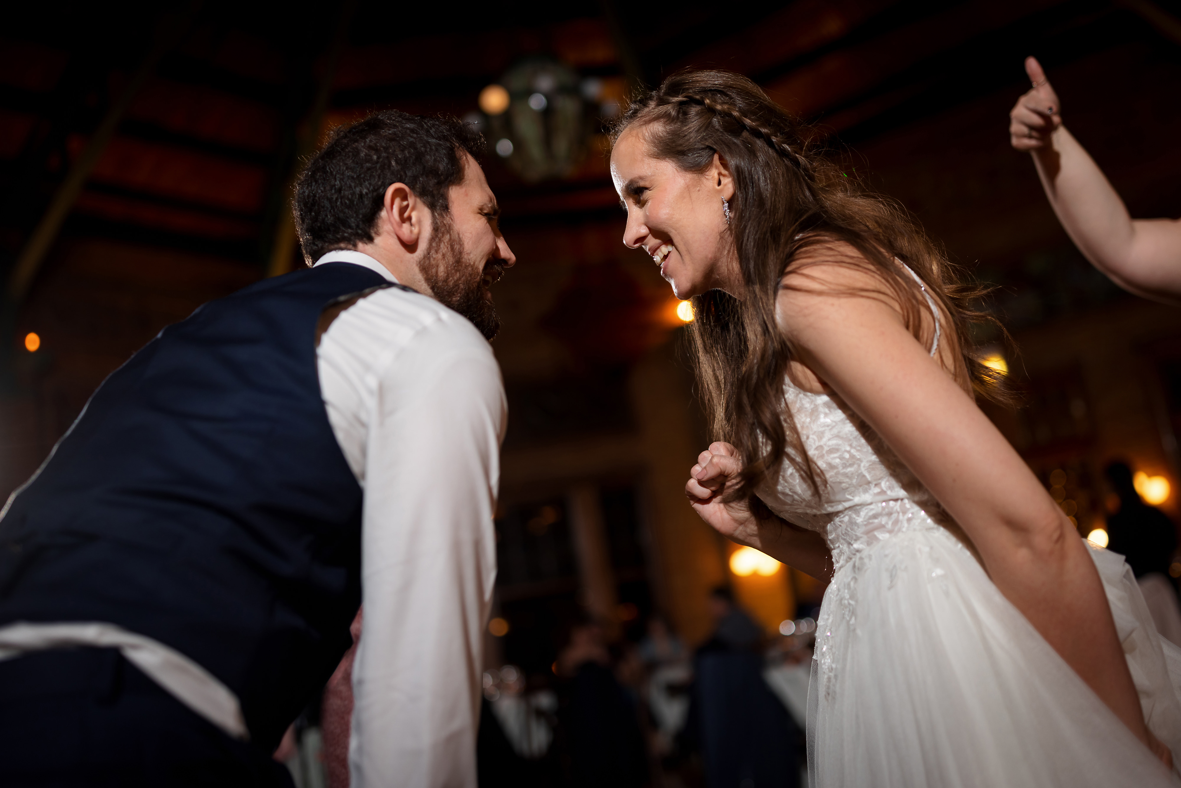 bride and groom dancing during wedding reception at Cafe Brauer in Chicago's Lincoln Park neighborhood