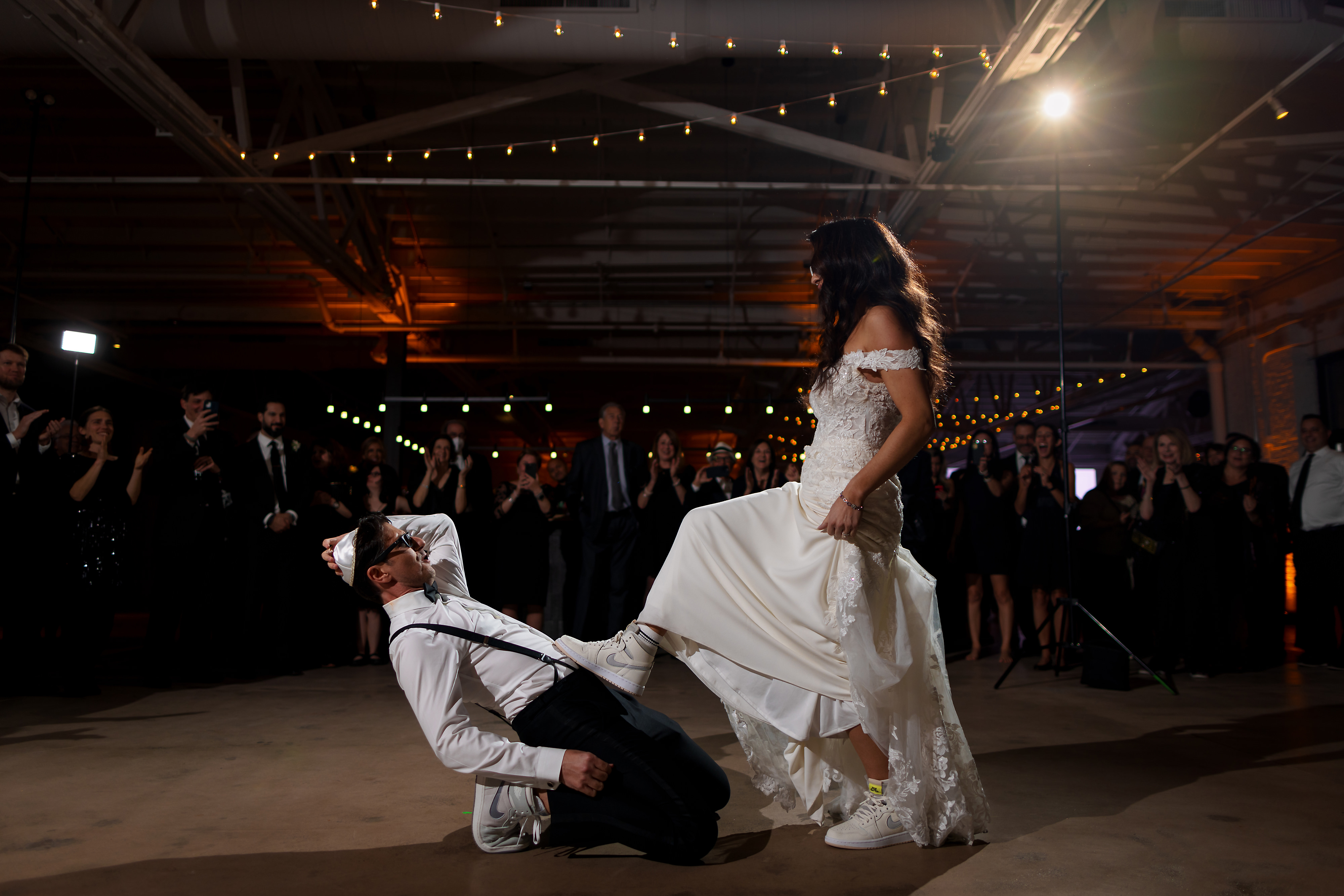 Couple first dance during wedding reception at Sarabande in Chicago