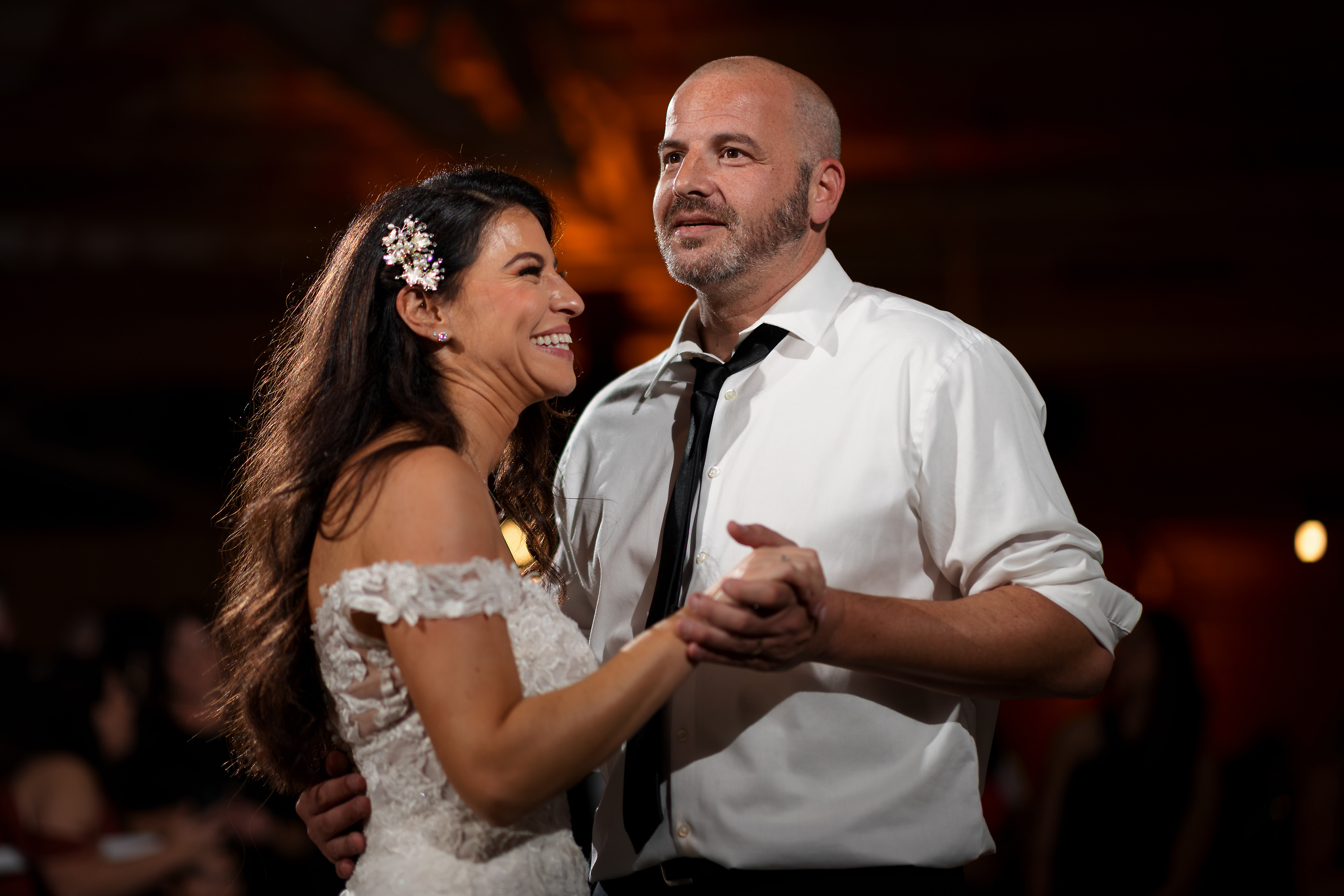 Bride first dance with brother during wedding reception at Sarabande in Chicago